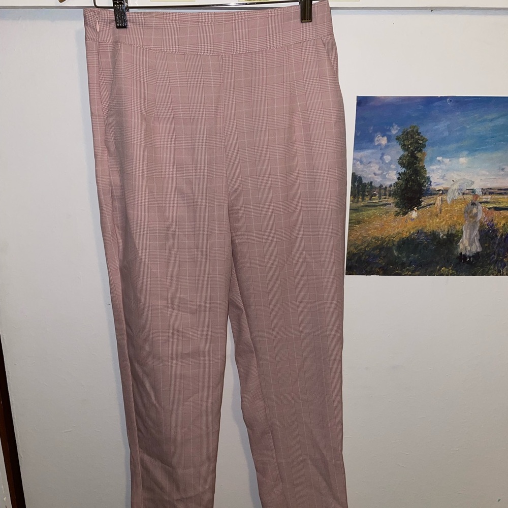 Pink NastyGal business casual, straight-leg pants, size 6